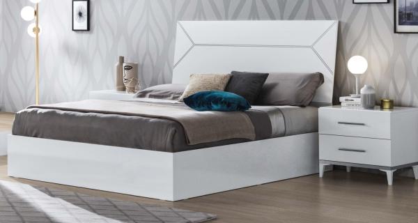 Product photograph of Elegance White Italian Bed - Comes In King And Queen Size Options from Choice Furniture Superstore.
